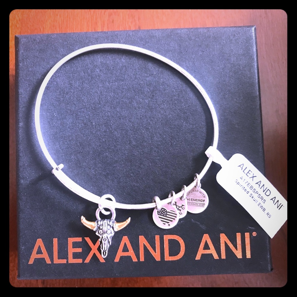 🖤ALEX & ANI🖤Spirited Skull🐃Silver & Gold💛NWT💖